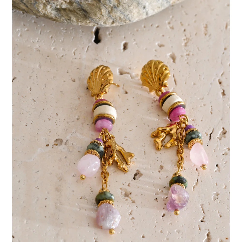 Isalene  Earrings Multicolor Amalfi Coral Earrings