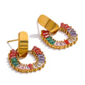 Isalene  Earrings Multicolor Radiant Mosaic Halo Earrings