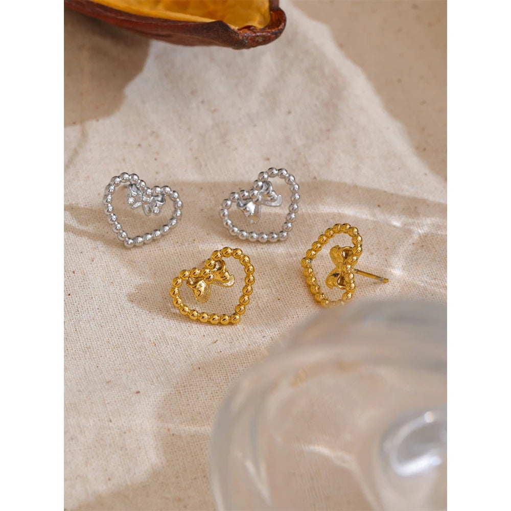Isalene  Earrings Noelle Heart Stud Earrings