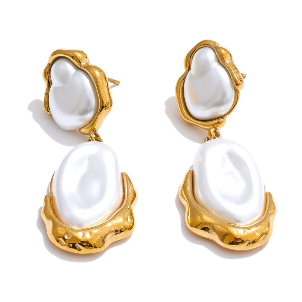 Isalene  Earrings Pearl White Celestine Pearl Earrings