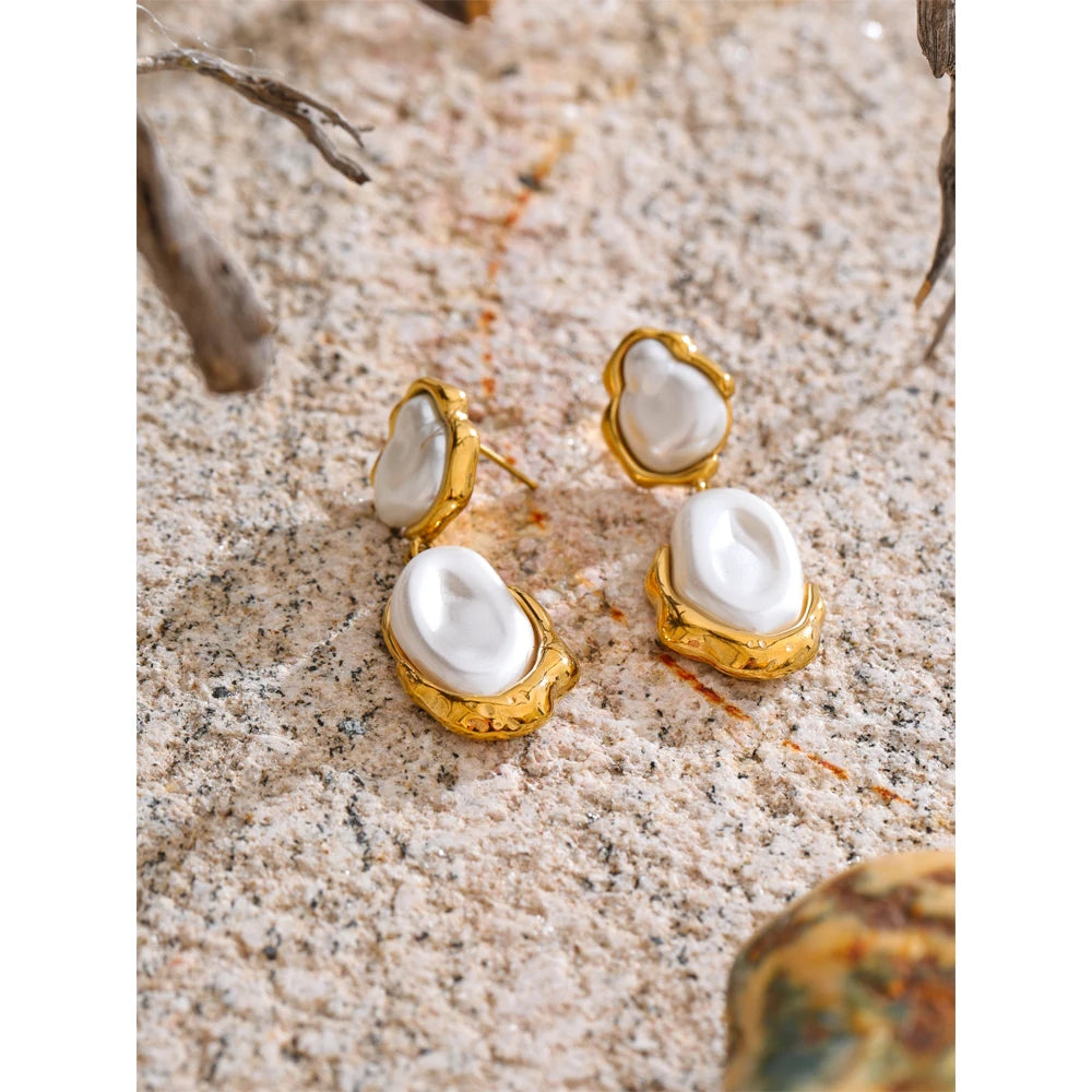 Isalene  Earrings Pearl White Celestine Pearl Earrings