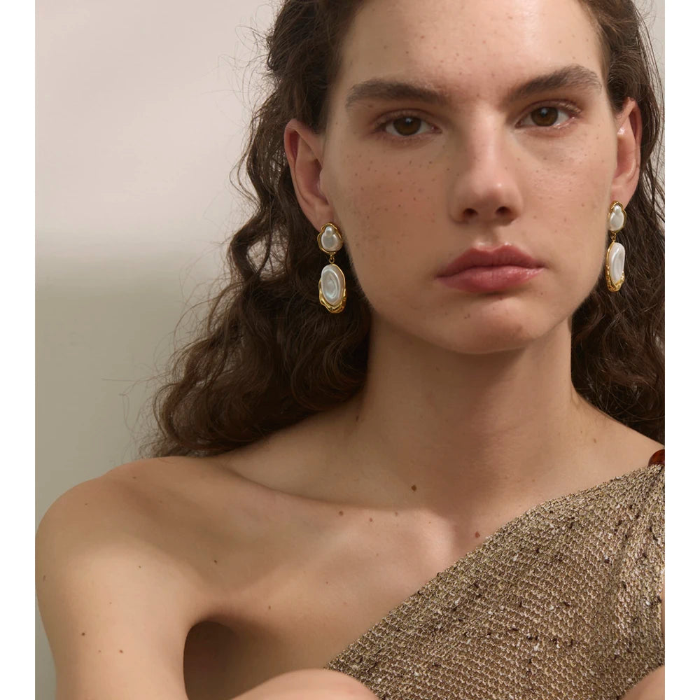 Isalene  Earrings Pearl White Celestine Pearl Earrings