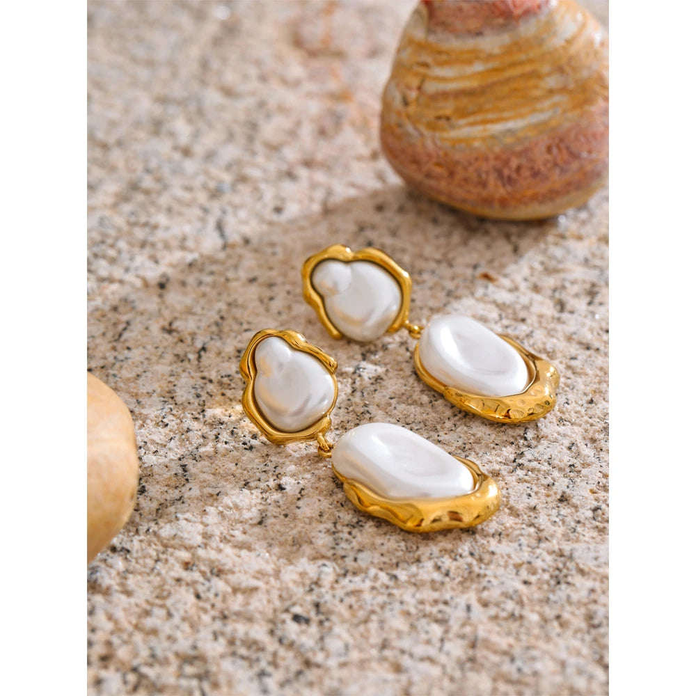 Isalene  Earrings Pearl White Celestine Pearl Earrings