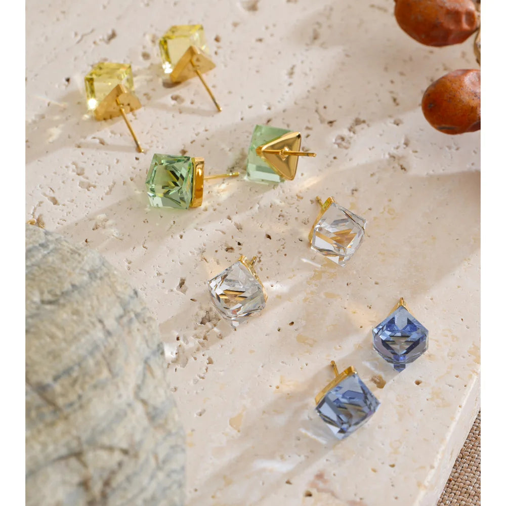 Isalene  Earrings Prism Cube Stud Earrings