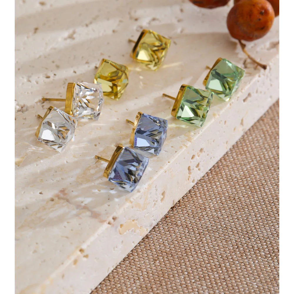 Isalene  Earrings Prism Cube Stud Earrings