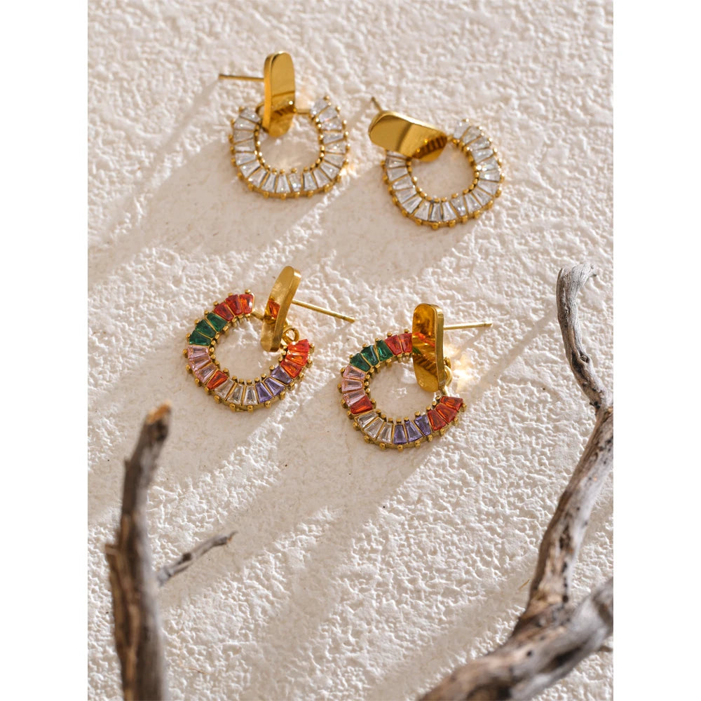 Isalene  Earrings Radiant Mosaic Halo Earrings