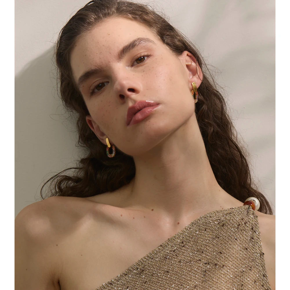 Isalene  Earrings Radiant Mosaic Halo Earrings