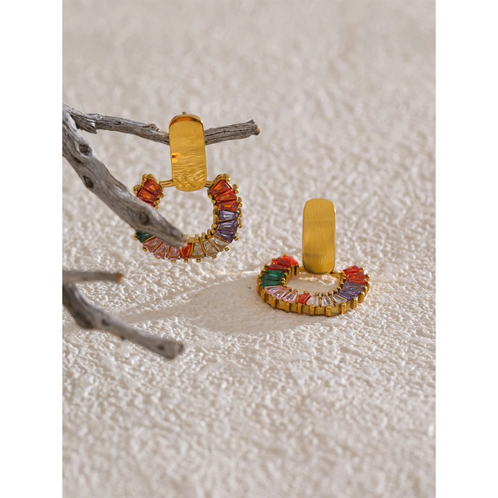 Isalene  Earrings Radiant Mosaic Halo Earrings