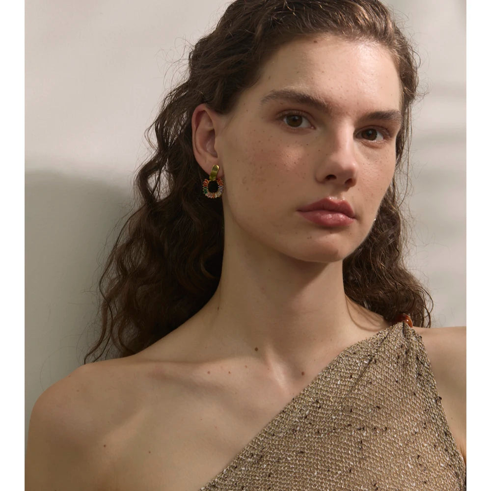 Isalene  Earrings Radiant Mosaic Halo Earrings