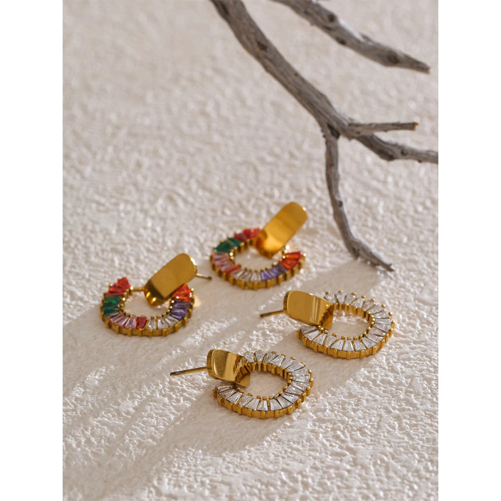 Isalene  Earrings Radiant Mosaic Halo Earrings
