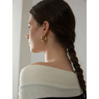Isalene  Earrings Sculpted Square Hoop Earrings