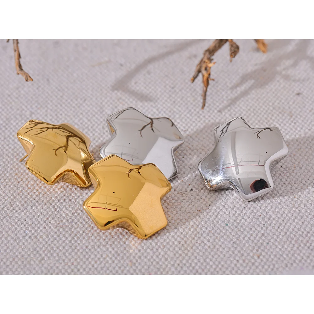Isalene  Earrings Sculpted Star Stud Earrings
