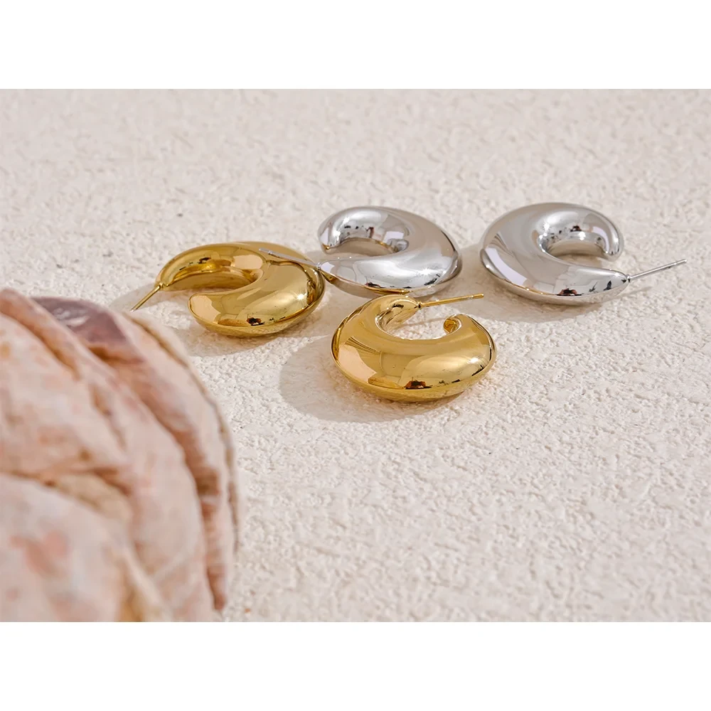 Isalene  Earrings Sculptural Swirl Hoop Earrings