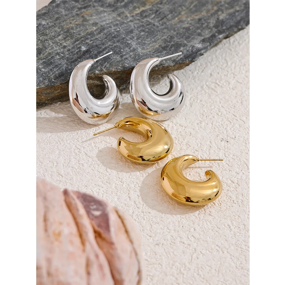 Isalene  Earrings Sculptural Swirl Hoop Earrings