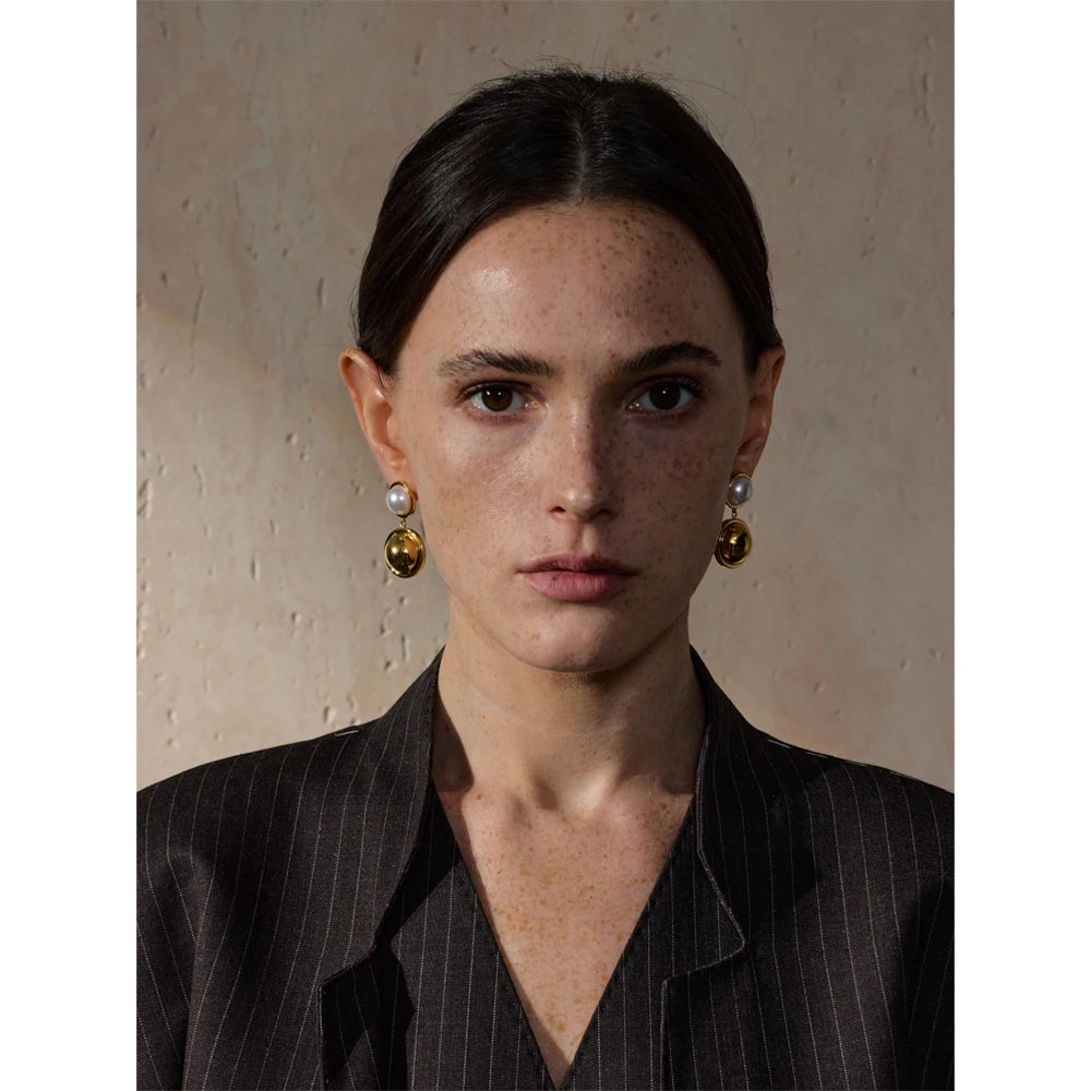 Isalene  Earrings Serena Pearl Dome Earrings