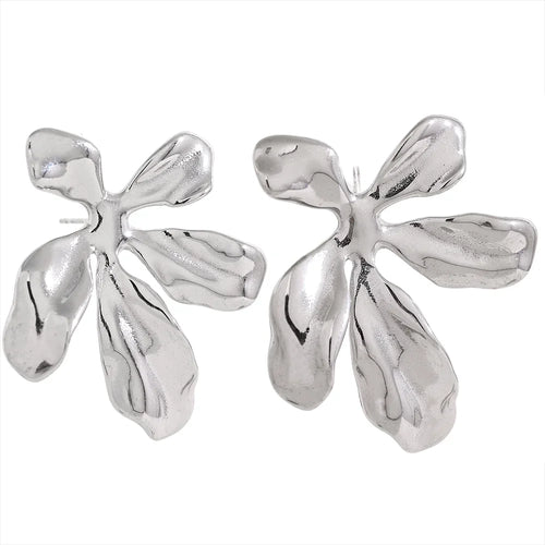 Isalene  Earrings Silver Abstract Bloom Earrings