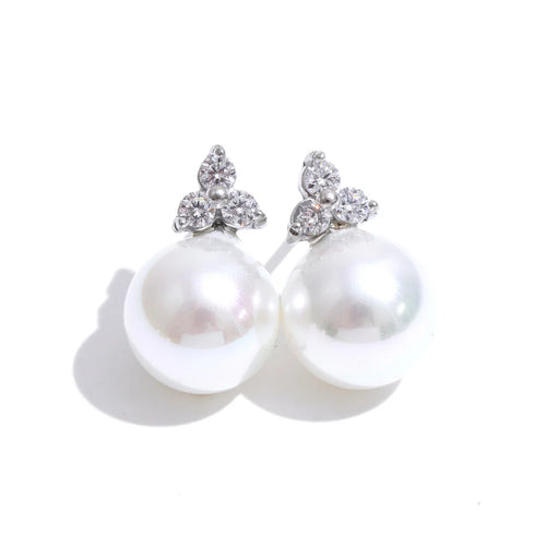 Isalene  Earrings Silver Arabella Pearl Stud Earrings