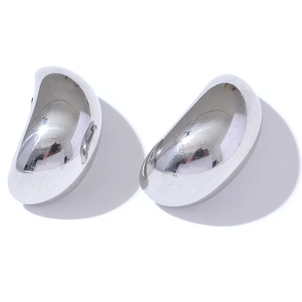 Isalene  Earrings Silver Aurora Bean Earrings