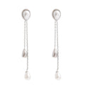 Isalene  Earrings Silver Bianca Pearl Drop Earrings
