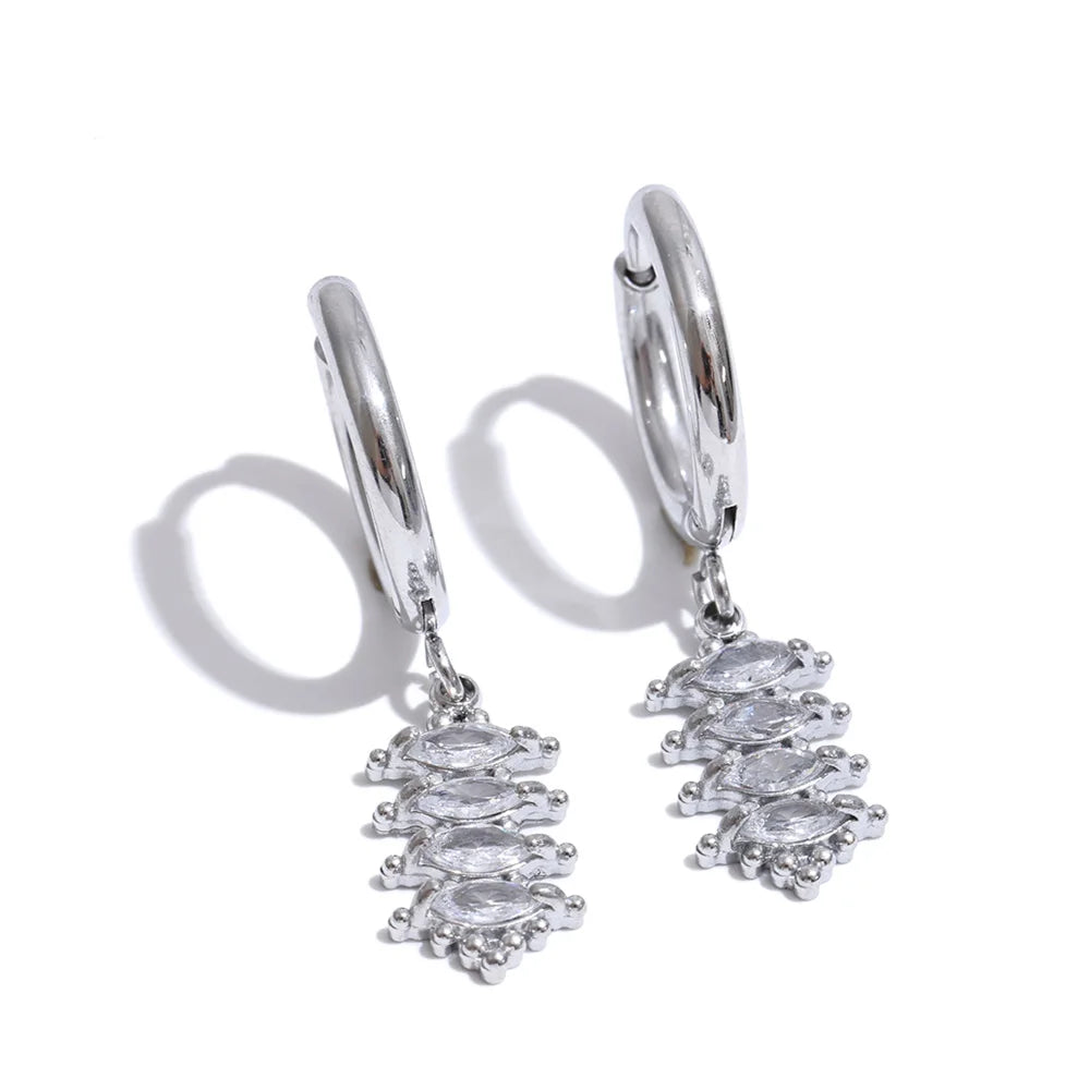 Isalene  Earrings Silver Celeste Marquise Drop Earrings