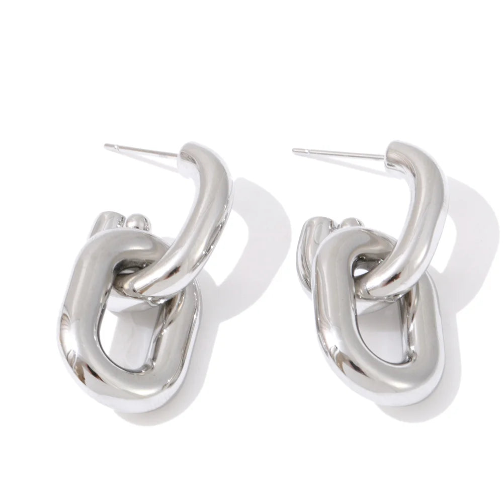 Isalene  Earrings Silver Elara Link Earrings
