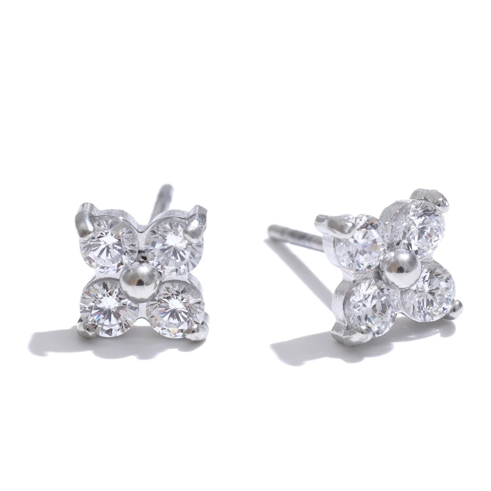 Isalene  Earrings Silver Liora Petal Stud Earrings