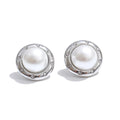 Isalene  Earrings Silver Luna Pearl Stud Earrings