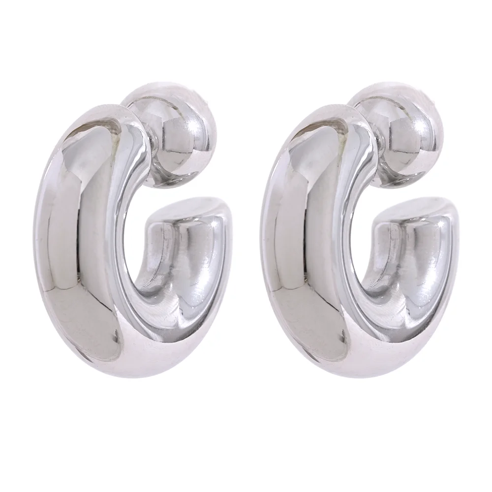 Isalene  Earrings Silver Monroe Sculpted Hoop Earrings