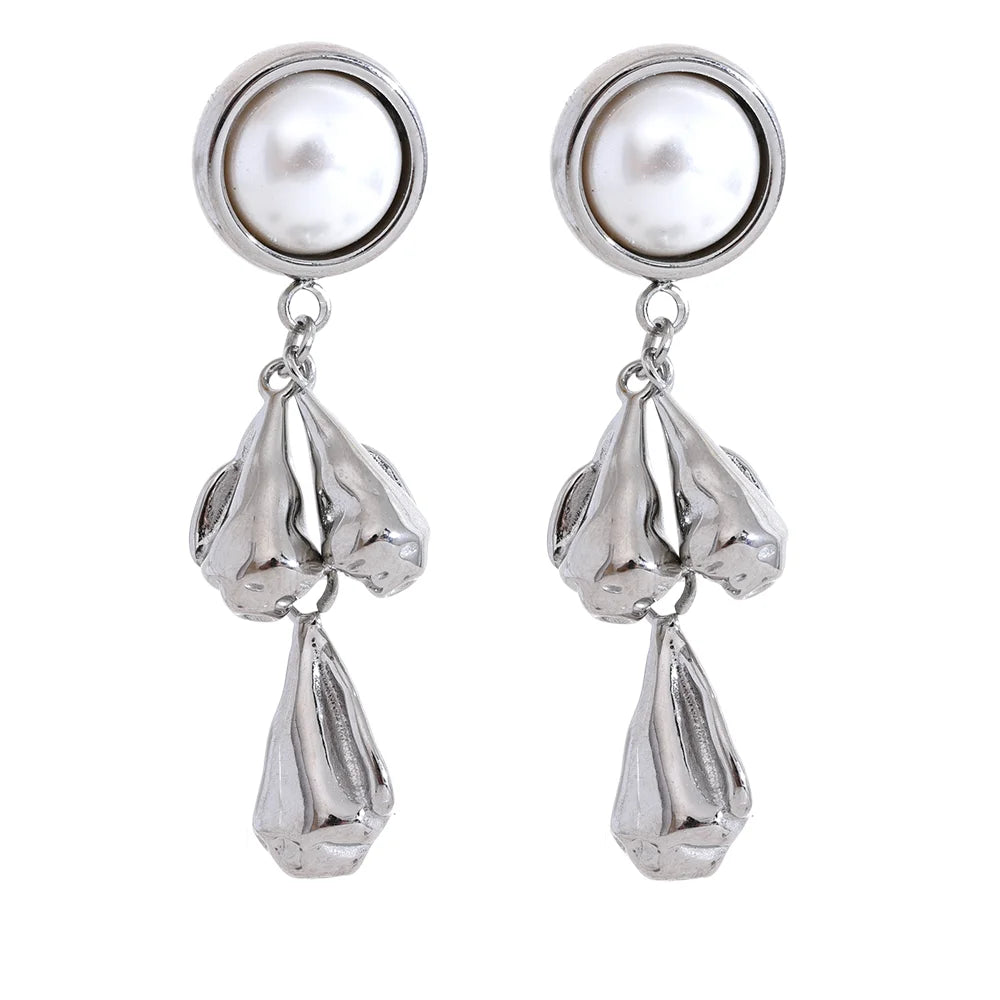 Isalene  Earrings Silver / Pearl Aurelia Pearl Drop Earrings