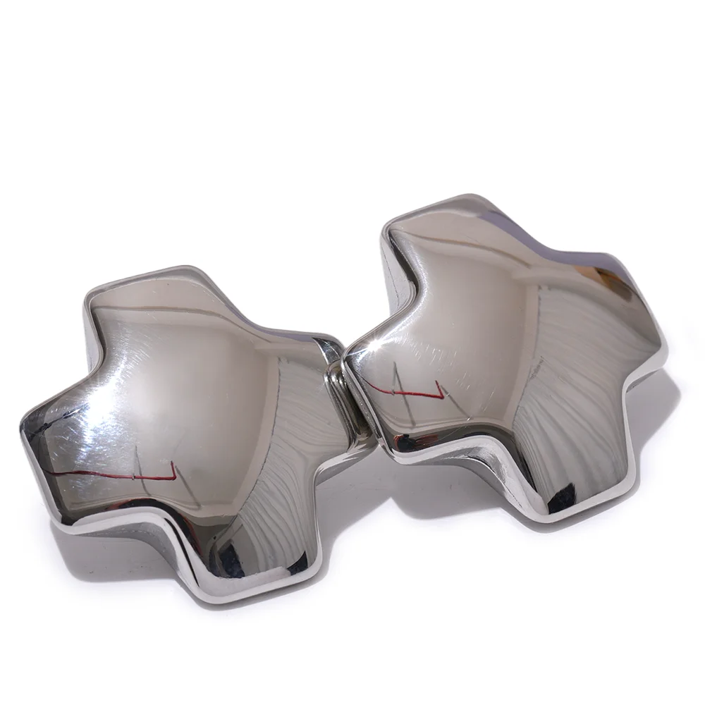 Isalene  Earrings Silver Sculpted Star Stud Earrings