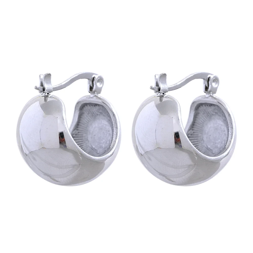 Isalene  Earrings Silver Solis Dome Earrings