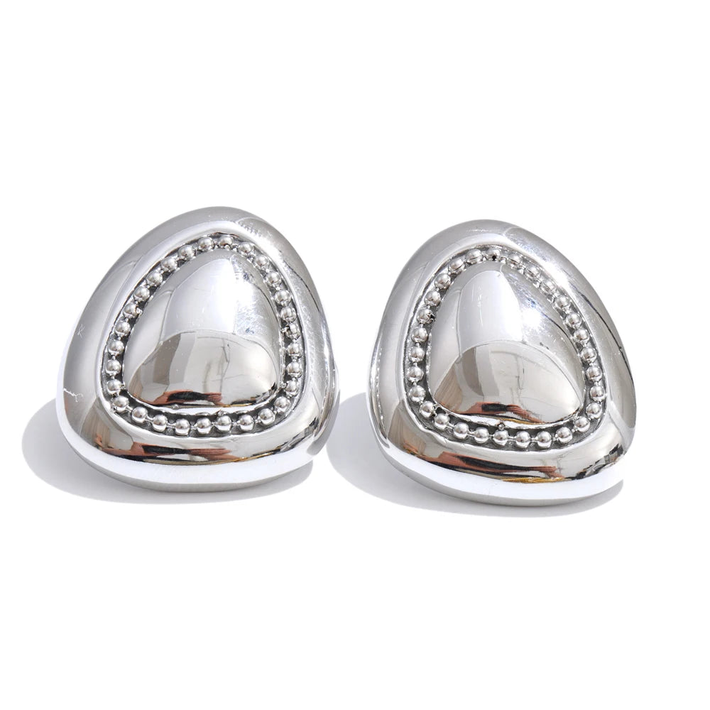 Isalene  Earrings Silver Valencia Dome Stud Earrings