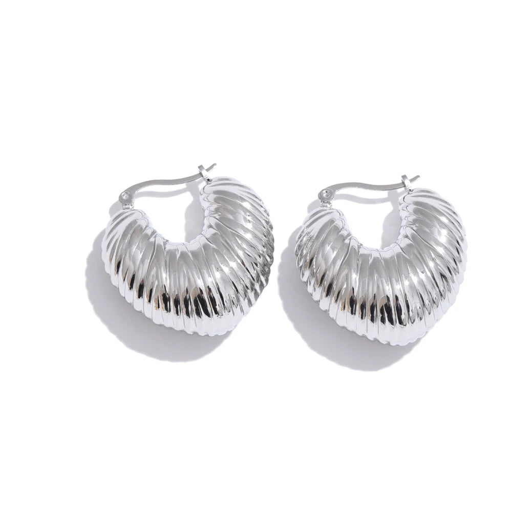 Isalene  Earrings Silver Valencia Hoop Earrings