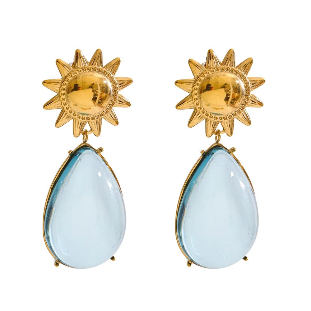 Isalene  Earrings Sky Blue Soleil Drop Earrings
