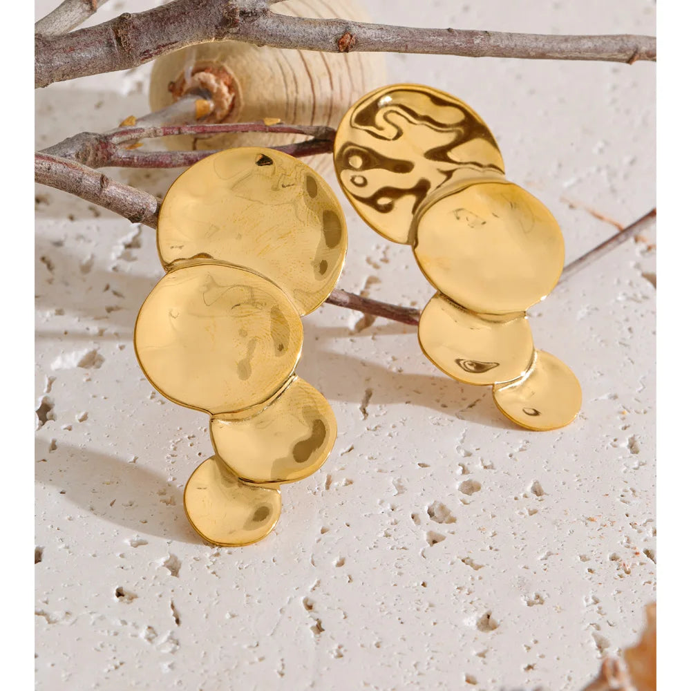 Isalene  Earrings Soleia Sculpted Disc Earrings
