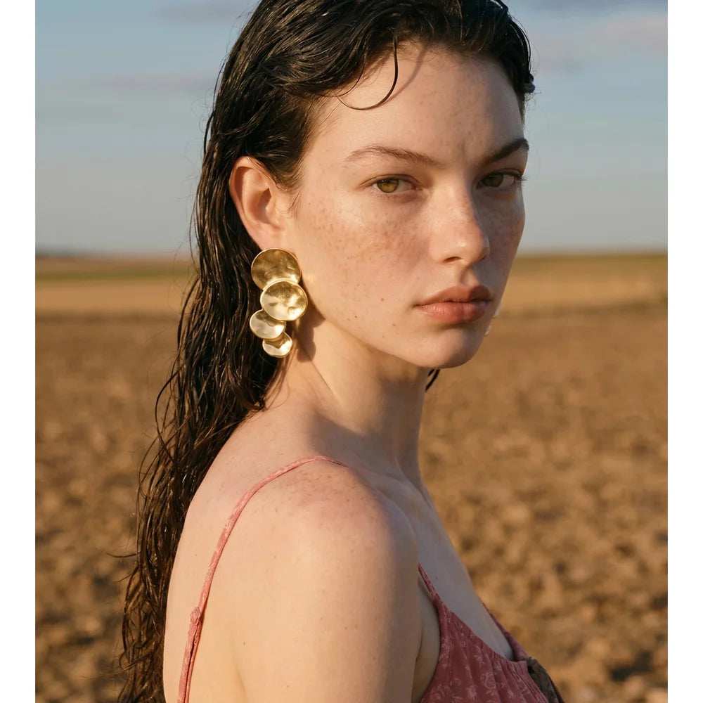 Isalene  Earrings Soleia Sculpted Disc Earrings
