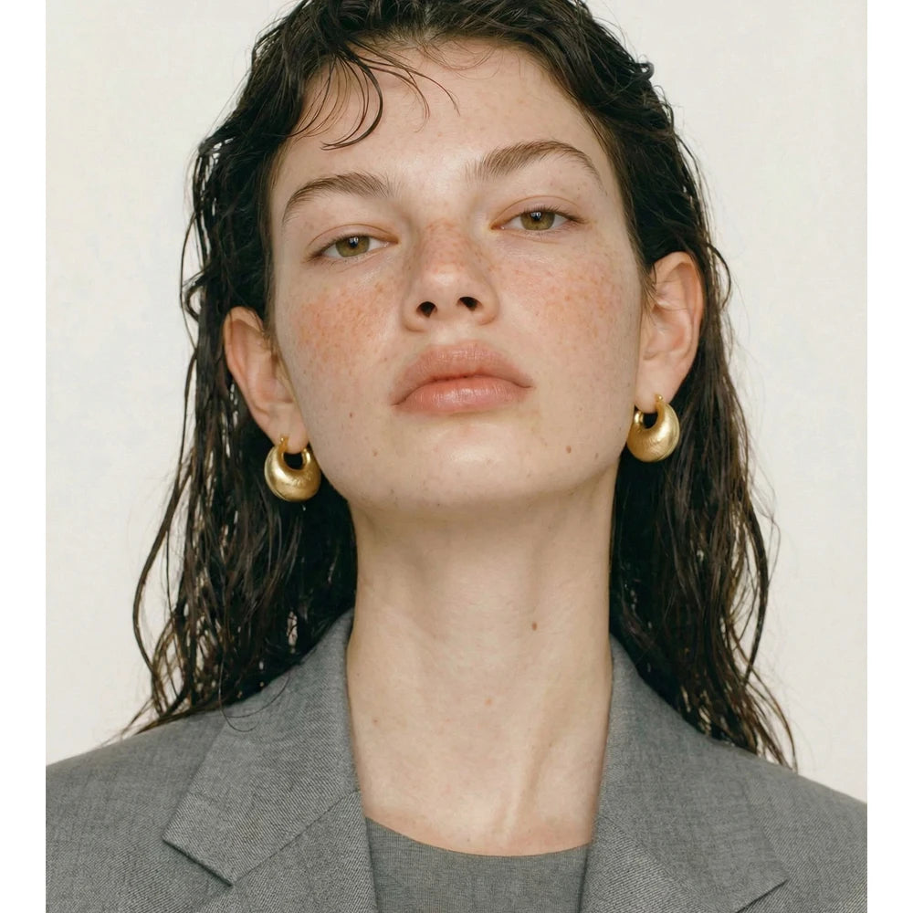 Isalene  Earrings Solis Crescent Hoop Earrings