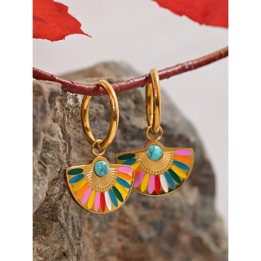 Isalene  Earrings Sonora Fan Hoop Earrings