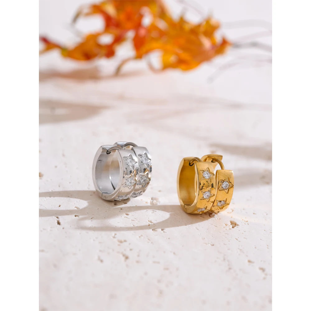 Isalene  Earrings Stella Star Huggie Earrings