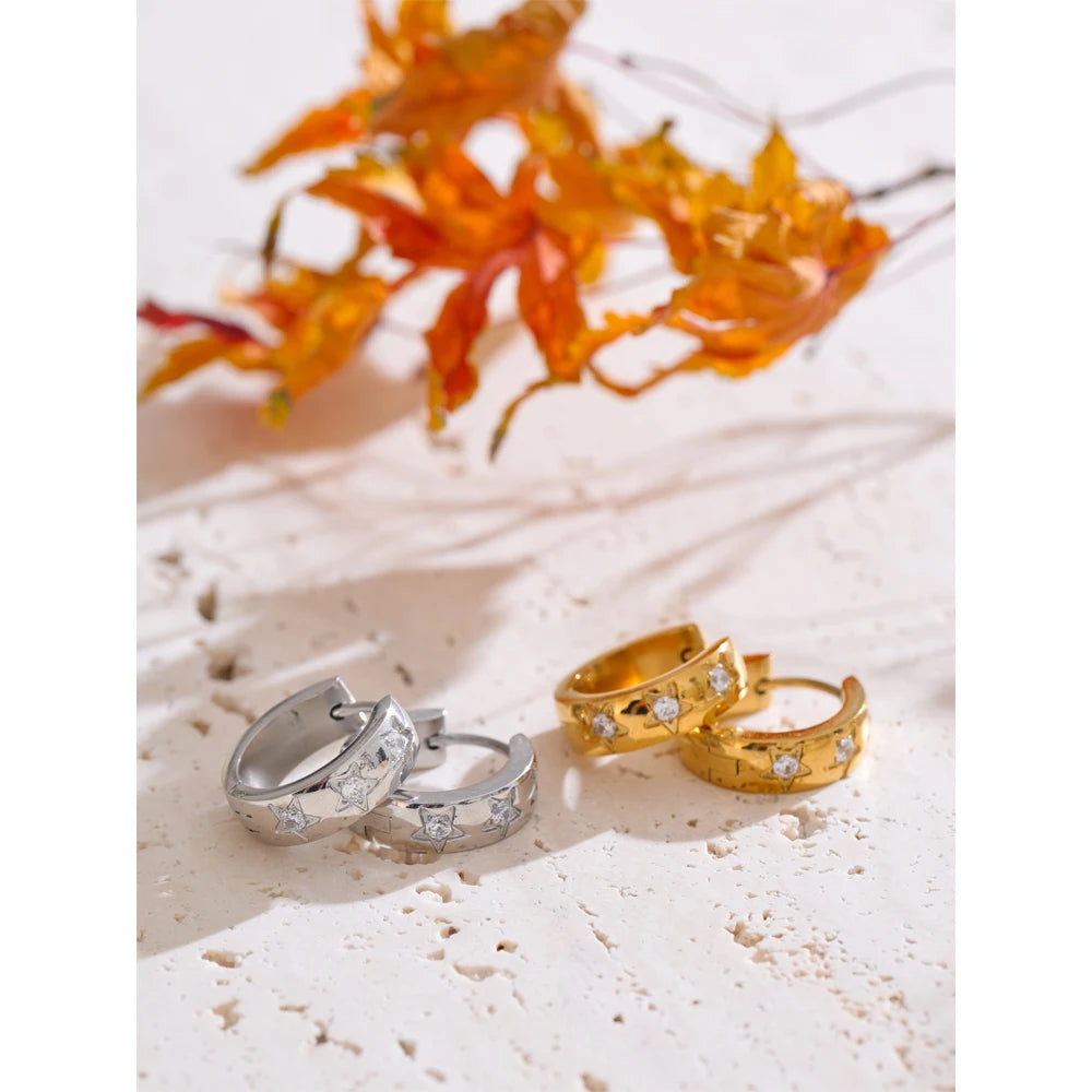 Isalene  Earrings Stella Star Huggie Earrings
