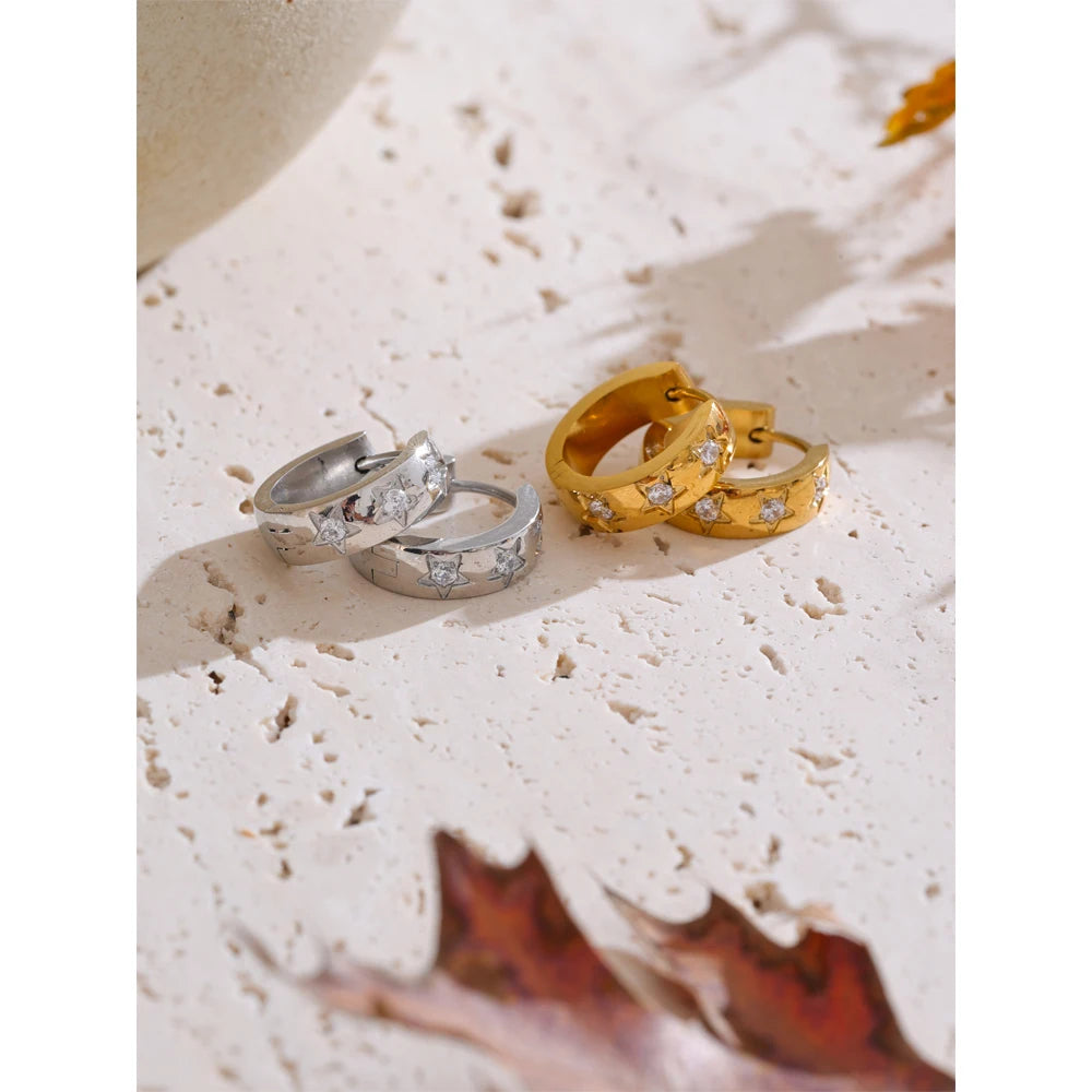 Isalene  Earrings Stella Star Huggie Earrings