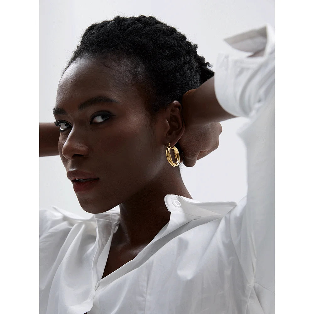 Isalene  Earrings Twisted Curve Hoop Earrings