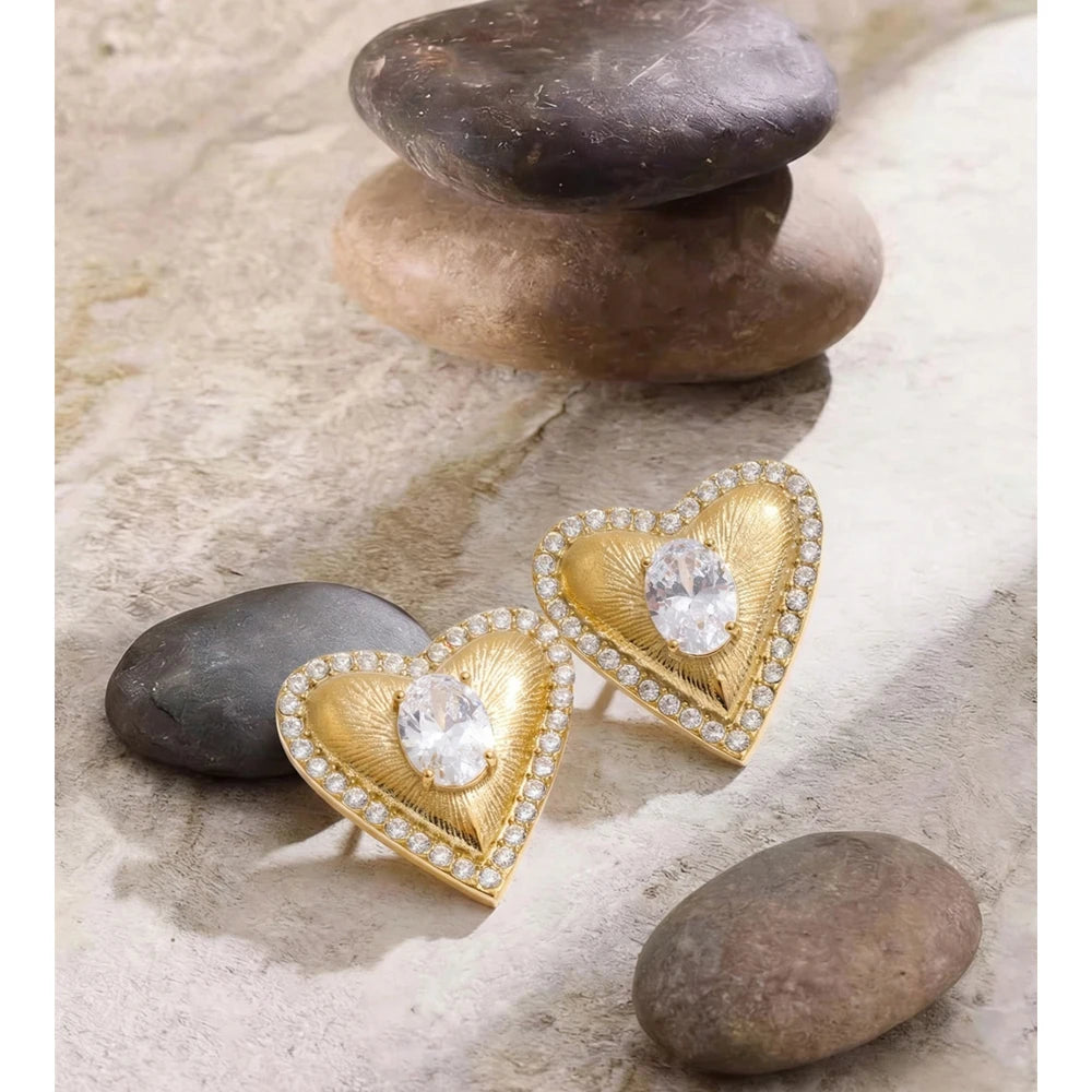 Isalene  Earrings Valentina Heart Stud Earrings