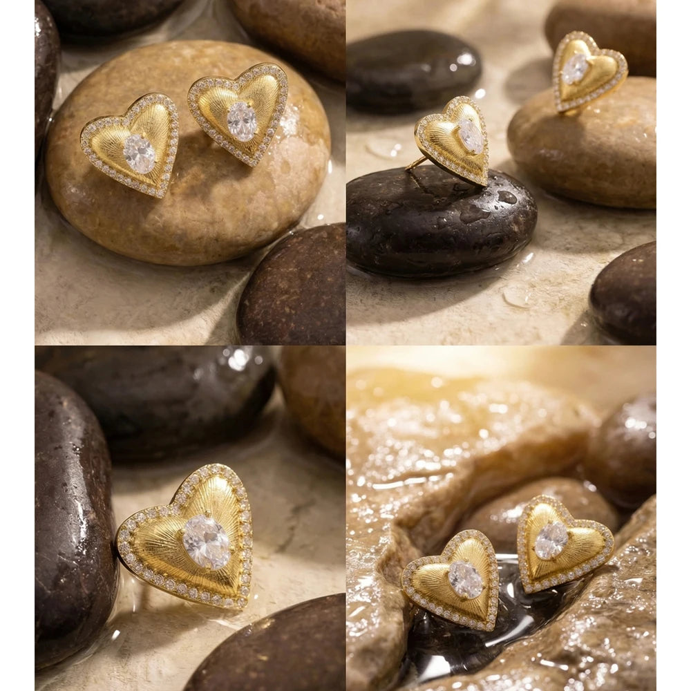 Isalene  Earrings Valentina Heart Stud Earrings