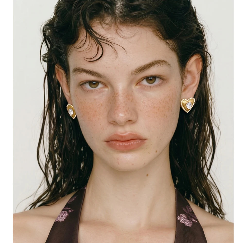 Isalene  Earrings Valentina Heart Stud Earrings