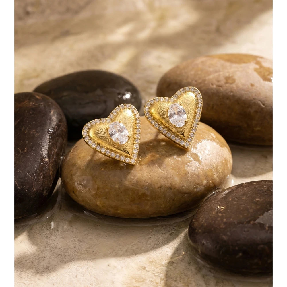 Isalene  Earrings Valentina Heart Stud Earrings