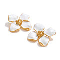 Isalene  Earrings White Florence Enamel Bloom Earrings
