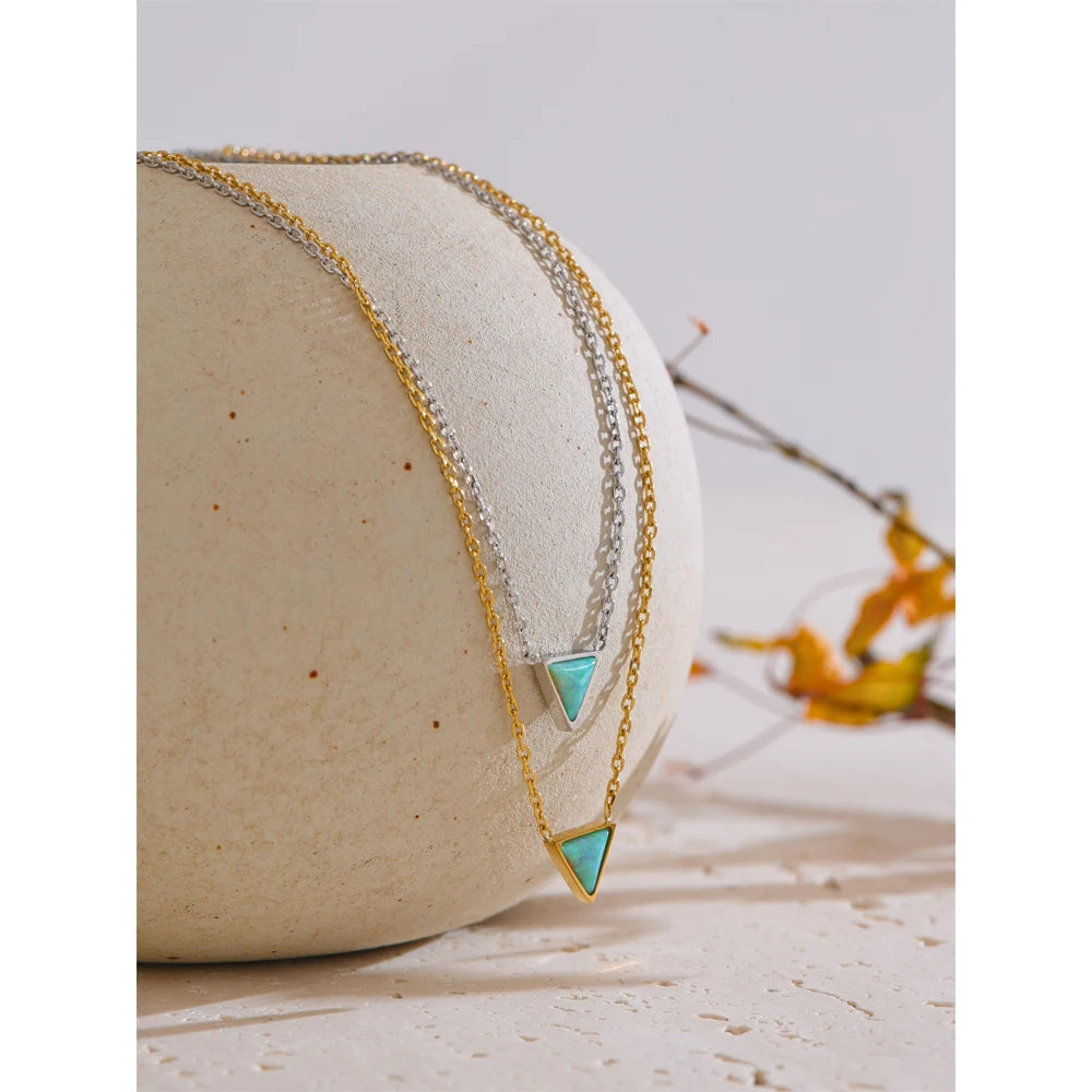Isalene  Necklaces Astra Opal Triangle Necklace