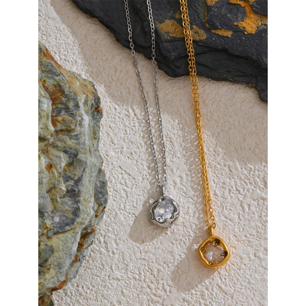 Isalene  Necklaces Aurora Crystal Medallion Necklace