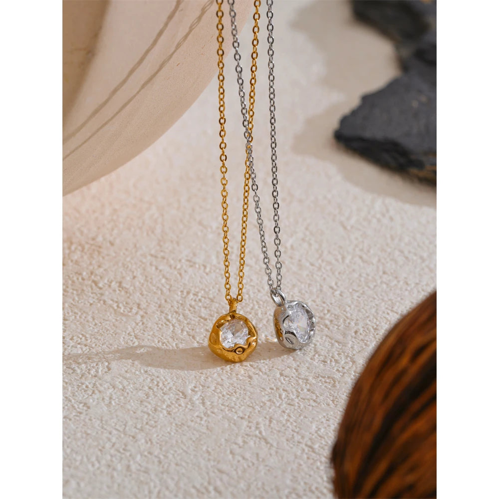 Isalene  Necklaces Aurora Crystal Medallion Necklace